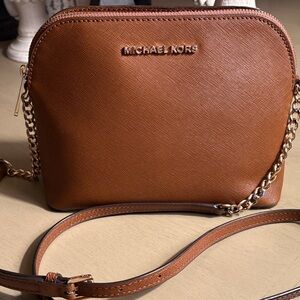 Michael Kors Tan Crossbody Bag with Gold Chain